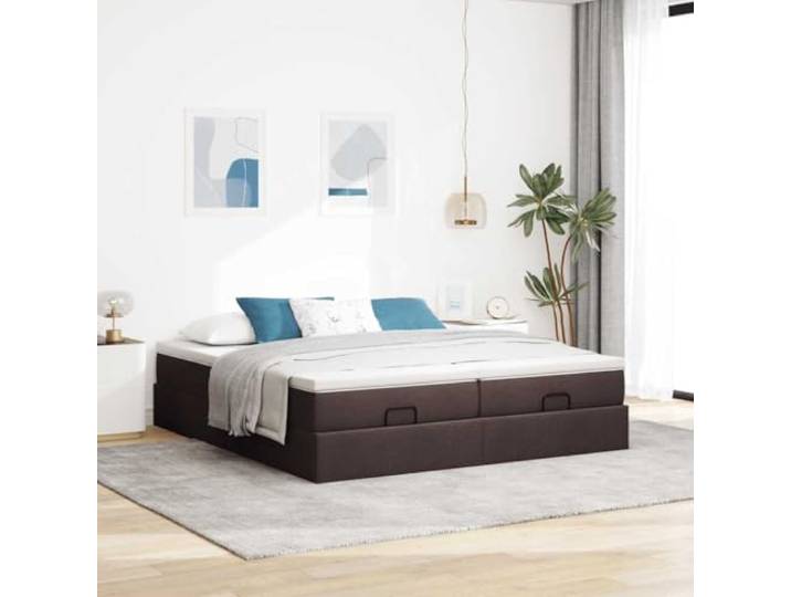 KTHLBRH Doppelbett 180 x 200 cm mit Matratzen und Stauraum Taschenfedern, hydraulisches Heben, Polyestergewebe, 2 Stück