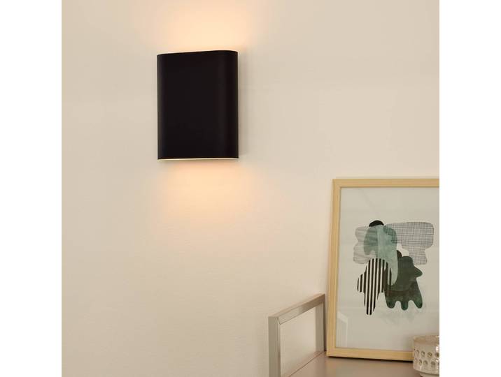 Lucide Wandlampe OVALIS, dimmbar, schwarz, für Wohn- / Esszimmer, Metall, Modern, Wandleuchte, Wandlampe Innen