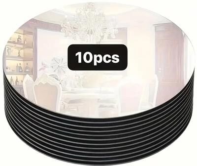 Uplifted Finds Acrylic Round Dining Table Mirror Plate Set 20 Cm