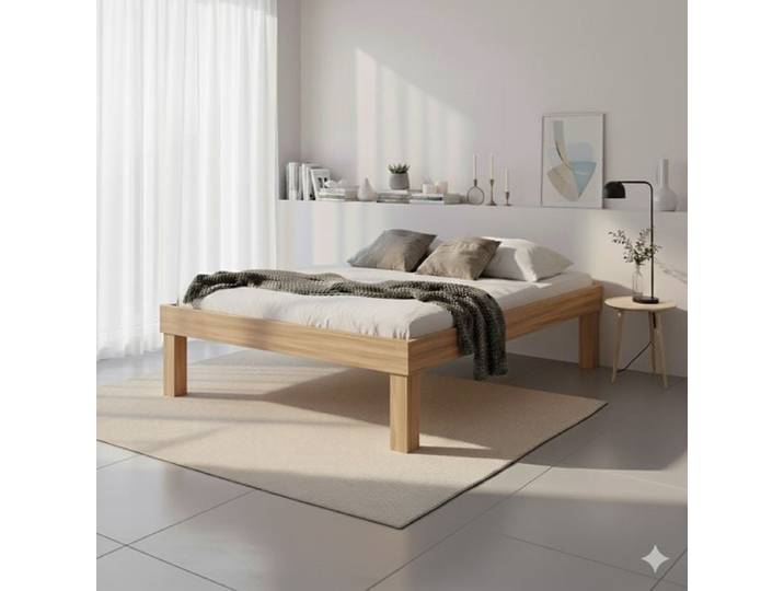 Bett Madrid Komfort Buche Massivholz ohne Kopfteil 140x200cm klassischer Stil