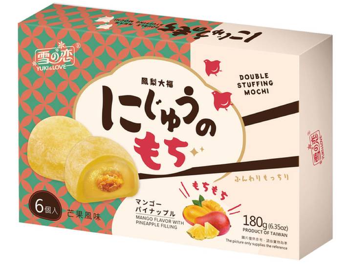 YUKI &amp; LOVE Mochi met smaak van ananas &amp; mango 180 g