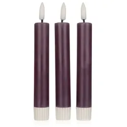ELAMBIA 3 LED-Stabkerzen uni, Flamme Luma 5h-Timerfunktion Höhe 16,5cm, Ø 2,2cm