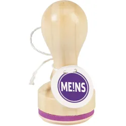3x Heyda, Stempel, Motivstempel rund 'Meins' 3,2cm