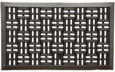 Sports Licensing Solutions 18 in. W X 30 in. L Black Trellis Scraper Rubber Door Mat - 2' x 3'