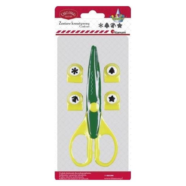 Titanum Set aus Schere und 4 weihnachtlichen Deko-Stanzern (15.50 cm) (AG768TIT)
