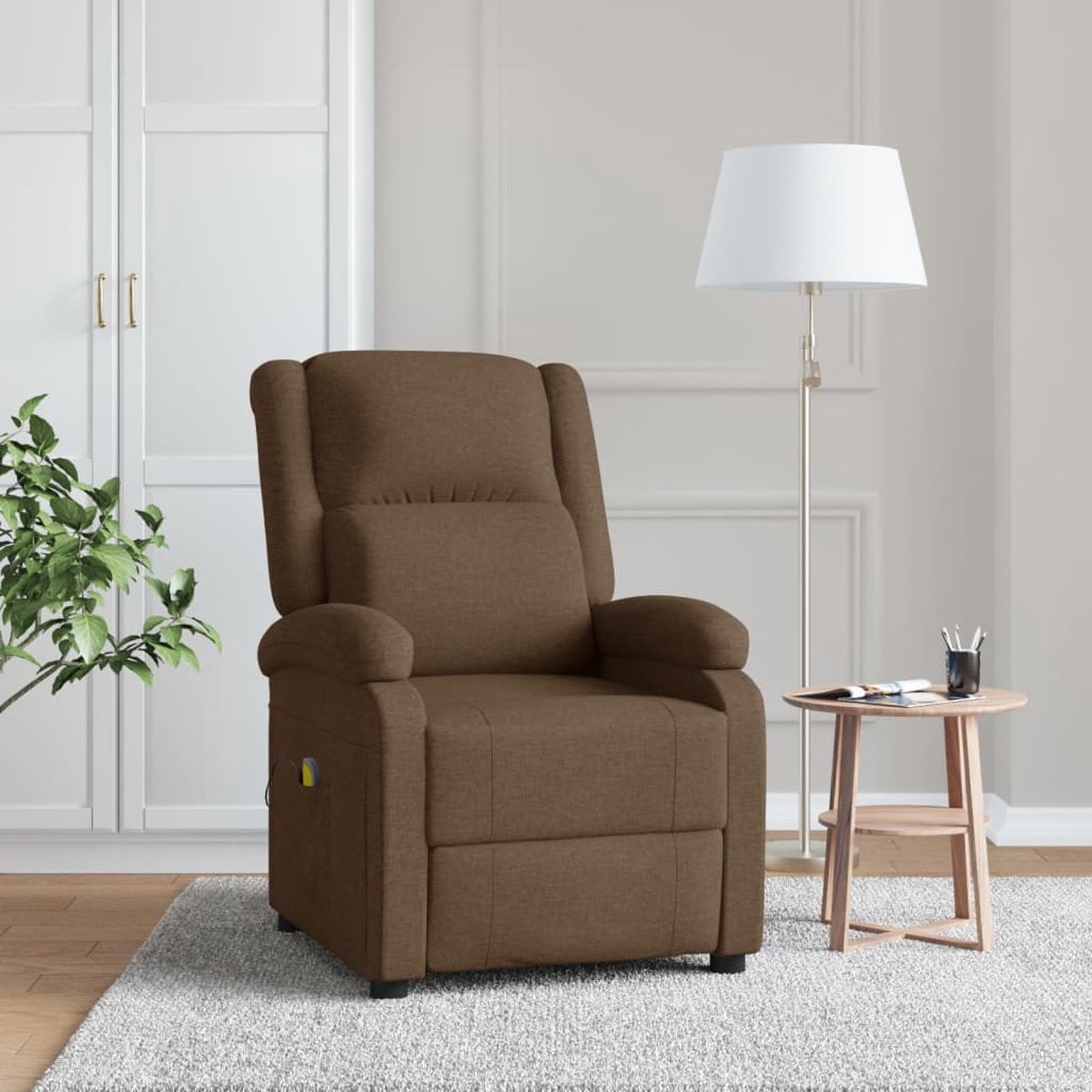 vidaXL Massagestoel - Bruin - Stof