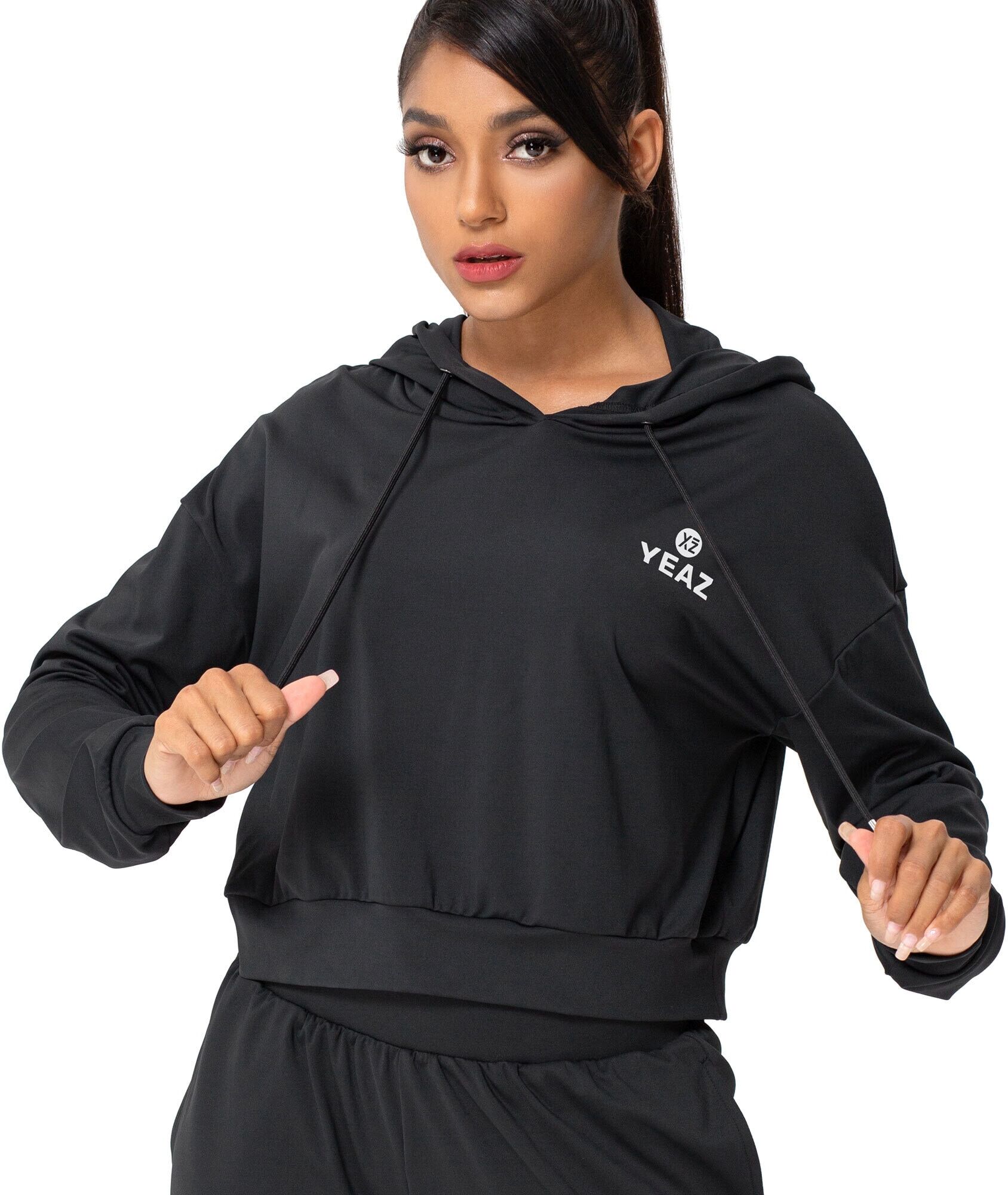 Longshirt YEAZ "Long Shirt MOOD", Kinder, Gr. XXL, schwarz, Obermaterial: 78% Polyester PES. 22% Elasthan EL., Sweatshirts Longshirt