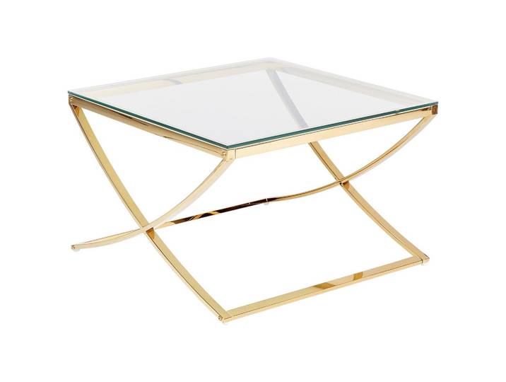COUCHTISCH Glas/Edelstahl gold quadratisch 70/70 cm Ringgold