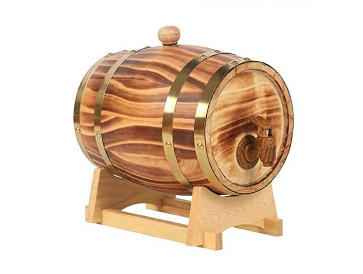 Weinfass Eichenfass Fassungsvermögen 1.5L/3L/5L/10L/20L/25L/30L/50L Eichenfass Holzfass Weinfass Whiskyfass Zum Aufbewahren Von Whiskey，Bier，Wein，Bourbon，Brandy，Scharfer Sauce & Mehr（Holzfa(Size:10L)