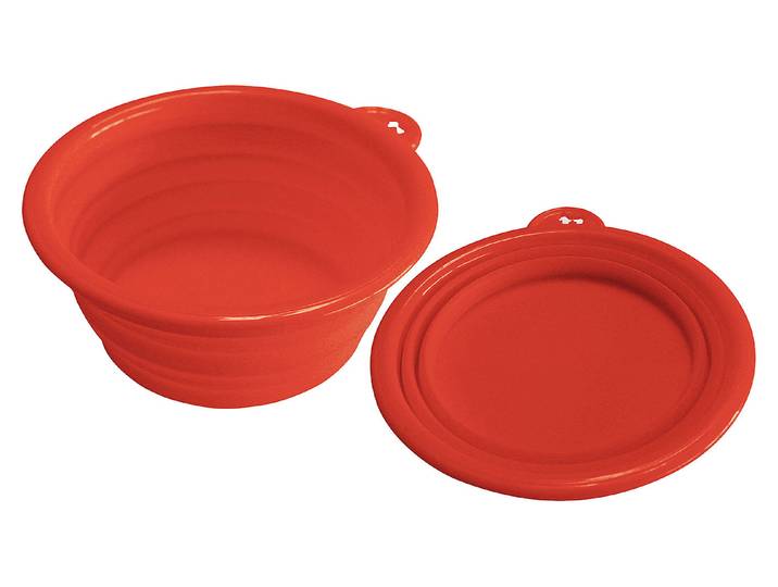 Travel Bowl faltbar aus Silikon rot 1 l