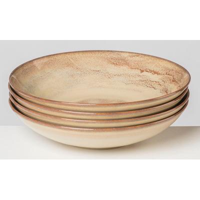 Suppenteller GIPFELSTÜCK "Teller Set, Nebelwald", beige, B:22cm Ø:22cm, Steinzeug, Speiseteller, Scandi-Style, glänzende Reaktivglasur, jedes Stück ein Unikat