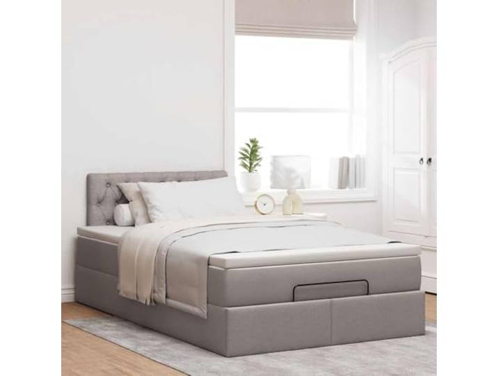 KTHLBRH Boxspringbett 120 x 190 cm mit Federkernmatratze Hydraulisches Heben, atmungsaktiver Stoff, inklusive Matratzenschoner, Lattenrost