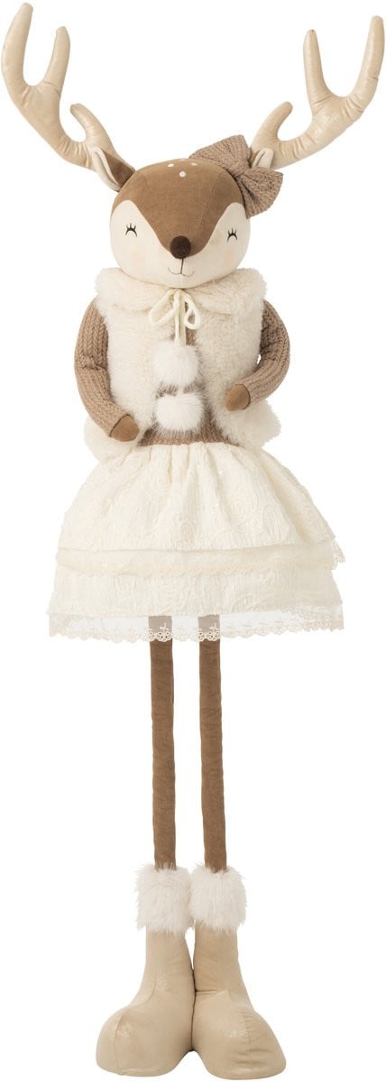 J-Line Telescopische eland en vrouw - Polyester - Beige - Large