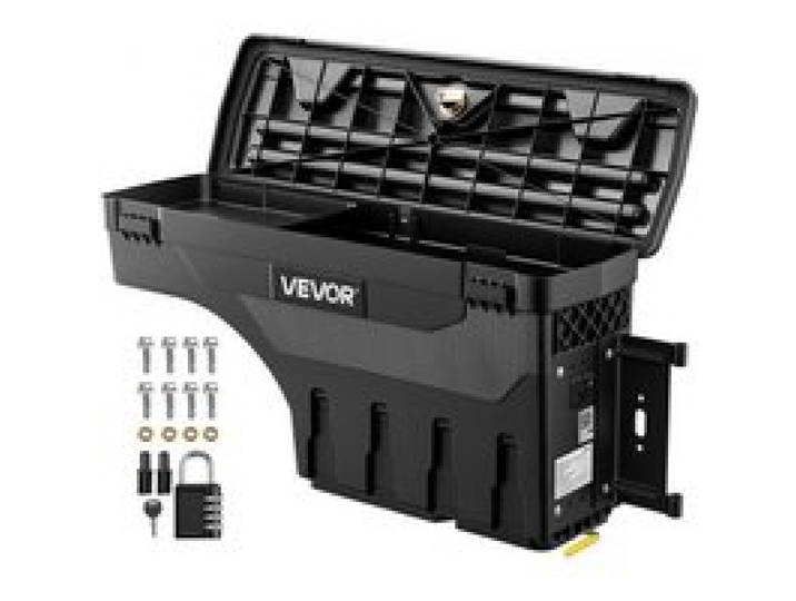 VEVOR Pickup Werkzeugbox für Ford F-150 (1997–2014) 25 L aus ABS Staubox für Beifahrerseite Rechts (Bohren Erforderlich), um 180° Ausschwenkbar, Wasserdicht, Diebstahlsicherungsschloss & Zahlenschloss