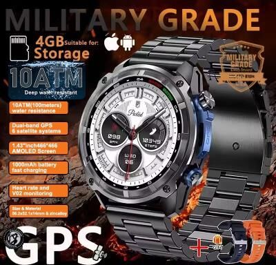 Inspire Essentials Military Offline Map GPS Smartwatch With 10ATM Waterproof And 4GB Storage 3