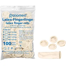 Latex-Fingerlinge ratiomed Gr. 5 XL 100 Stück