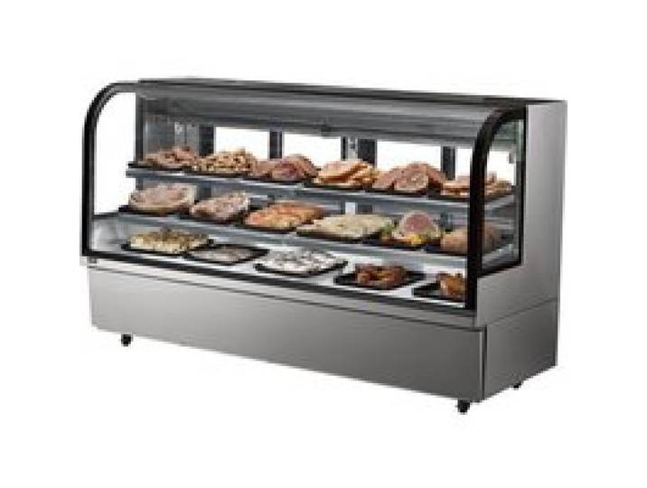 VEVOR Kühlvitrine Gebäckvitrine 901 L, 4-stufiger kommerzieller Kühlvitrinenschrank Kuchentheke kalte Theke mit LED-Beleuchtung, Abluftkühlung Rollbar, für Bäckereien Café Restaurant