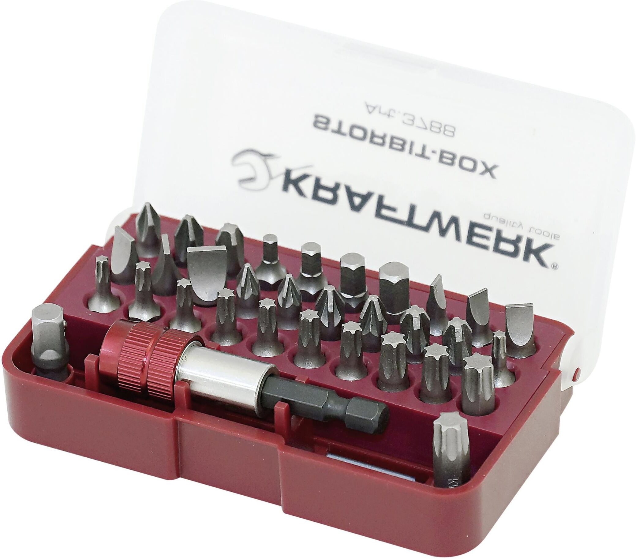 Bit-Set KRAFTWERK "33-teilig", rot (bunt), B:5,6cm H:3cm L:10,1cm, Bits, Bit-Set bunt Einheitsgröße