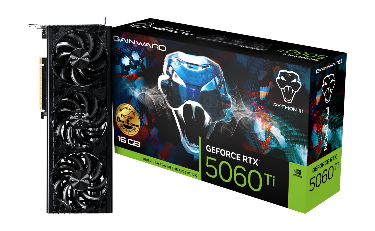 GAINWARD GeForce RTX 5060 Ti Python III OC Grafikkarte 16 GB