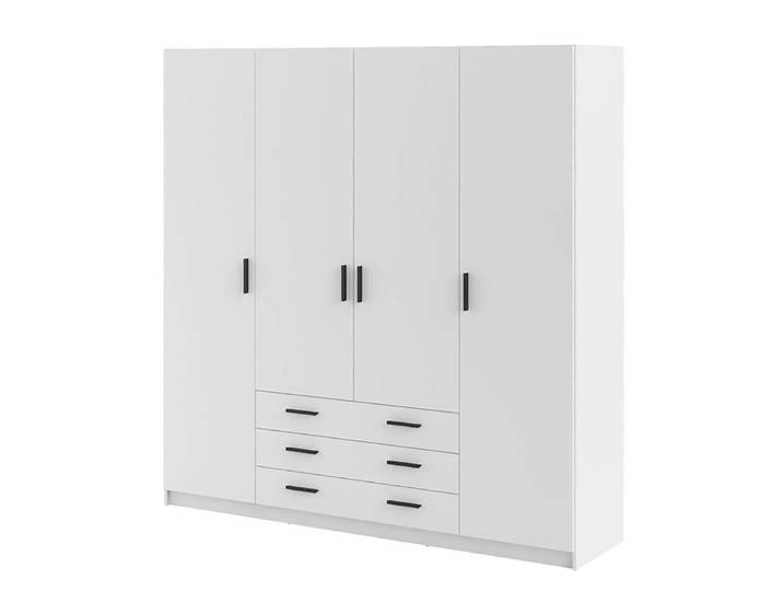 Armoire Okacheve - 196 cm 196 x 200 x 50cm Blanc/Blanc