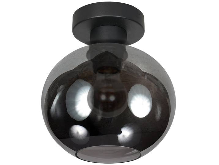 Plafonnier Bloeba Type D 17 x 15 x 15cm Noir Matériau : Verre, Métal Surface en métal : Enduit par poudrage Type de métal : Aluminium Type de