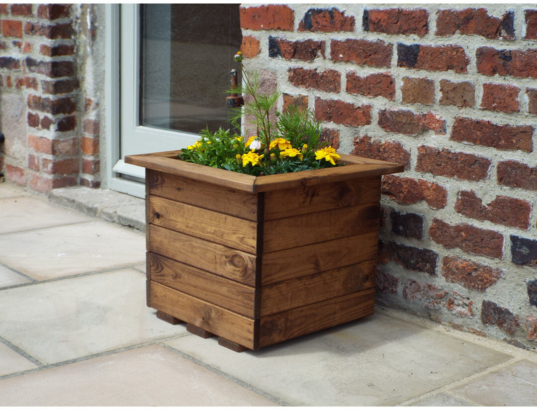 Alpen Home Belardo Handmade Wood Planter Box Brown 40cm H x 48cm W x 48cm