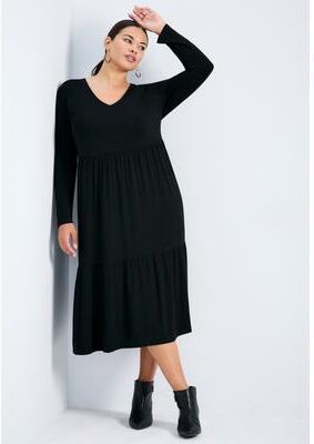 Plus Size Women's Nylah Tiered Knit Dress by Avenue in Ink Shadow (Size 22/24)