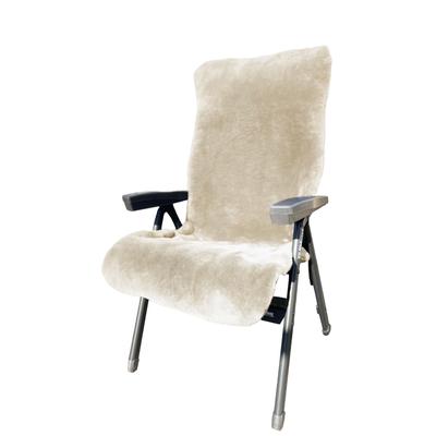 Überwurf HEITMANN FELLE "Lammfell-Auflage für Garten- und Campingstühle, Sitzauflage", beige, B:60cm L:130cm, Lammfell, Wohndecken, geschorenes Lammfell, warm & kuschelig, perfekt für Garten und Camping