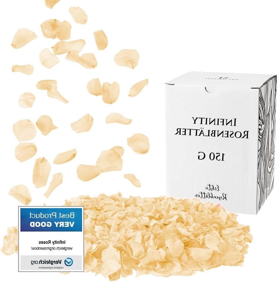 Geconserveerde rozenblaadjes Champagne 150g voor decoratie