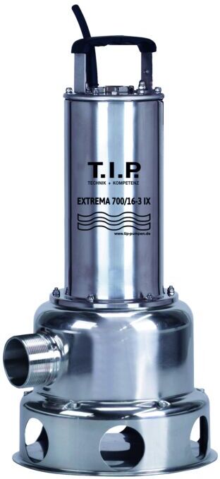 T.I.P. Profi Schmutzwasser Tauchpumpe 400V - Edelstahl, 42.000 l/h,  16 m Förderhöhe, bis 95°C, Extrema 700/16-3 IX 30275