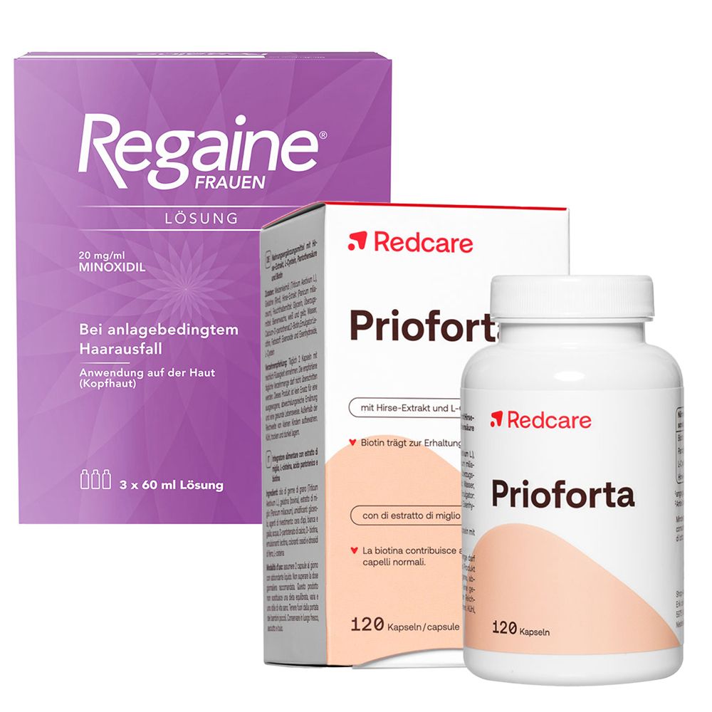Regaine Frauen Lösung 2% & Prioforta RedCare Sparset für die Haare 1 St Set