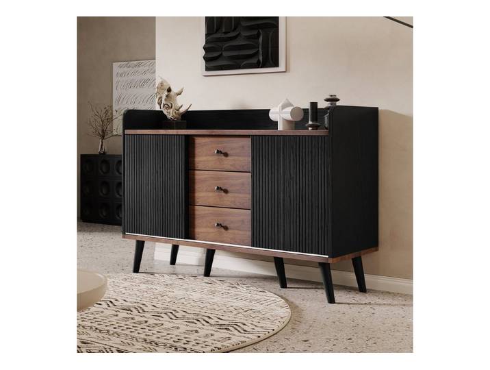 Odikalo Sideboard Anrichte Schließfach Aufbewahrung Schubladen Stauraum H80/L117,5/T40cm