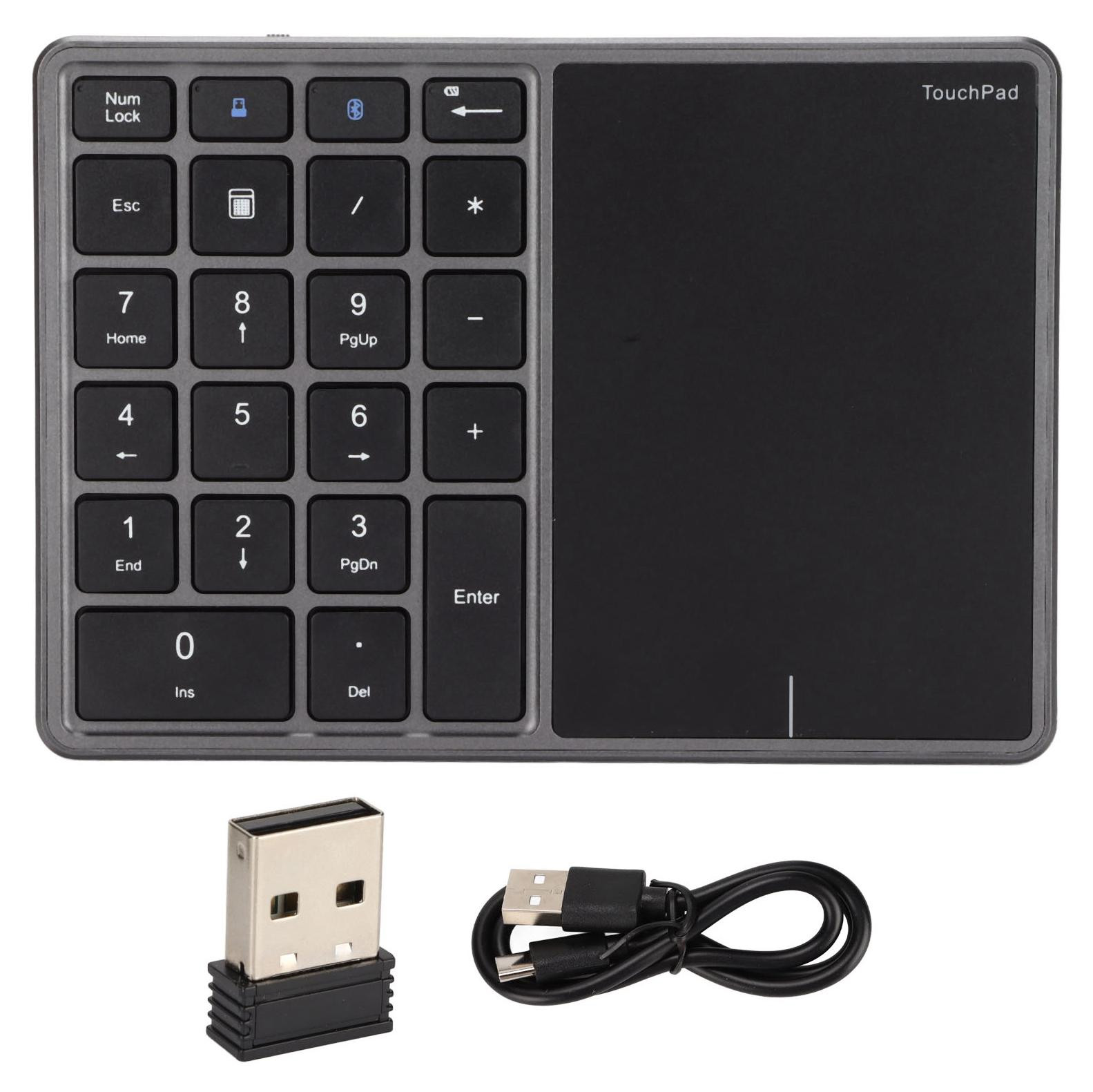 Gistuch Draadloos Numeriek Toetsenbord met Touchscreen, 2,4 GHz, 22 Toetsen, Type C, Lichtgewicht en Draagbaar ABS-numeriek toetsenbord