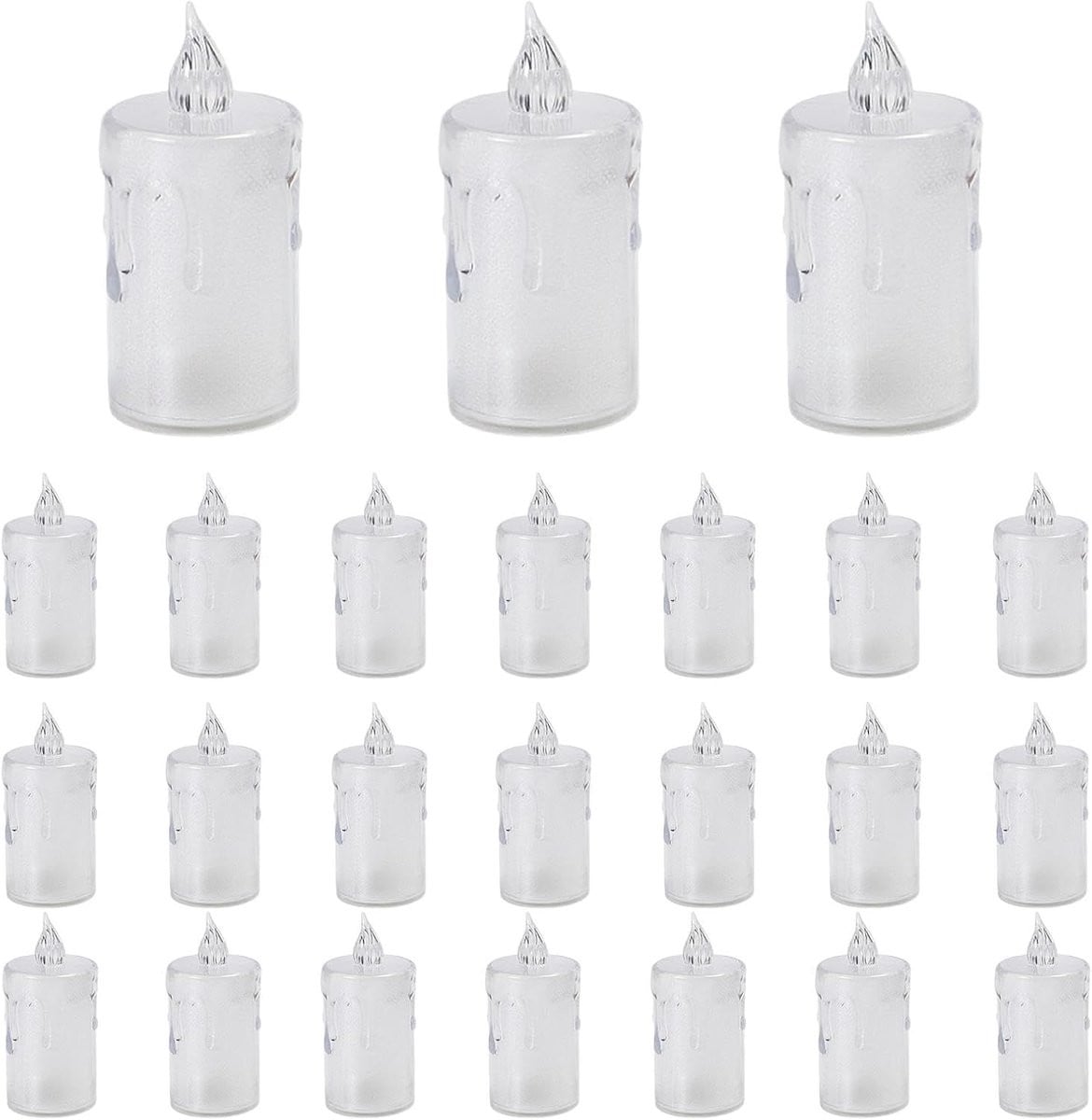 Set van 24 meerkleurige LED kaarsen met realistische vlamloze simulatie