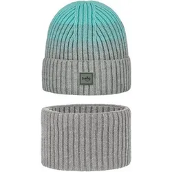 ARECO Kinder Mütze Set (Beanie und Tube) Juniors, Größe ONE SIZE in Grau Grau