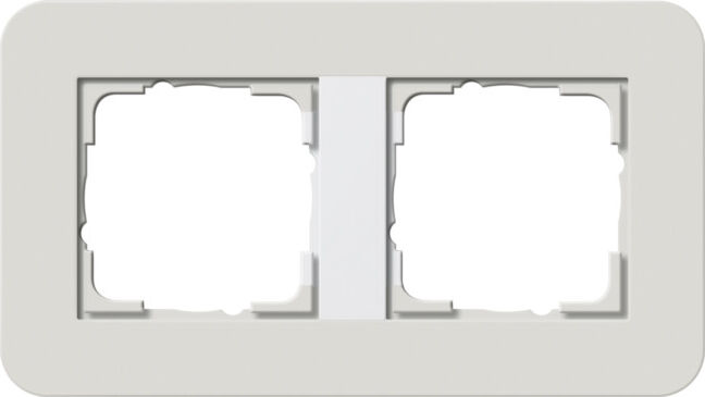 Gira Cadre de recouvrement double Gris clair/Blanc pur 0212411 (0212411)