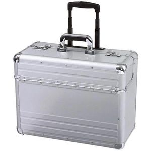 Alumaxx Pilotenkoffer Omega 45122, silber, 30 Liter, mit Laptopfach 17'', 2 Rollen & 2 Zahlenschlössern, Aluminium