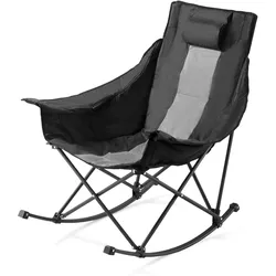 VEVOR Schaukelstuhl, Klappstuhl, Gartenstuhl mit Liegefunktion, Tragkraft 102 kg, vollständig gepolsterter Campingstuhl für Terrasse, Hinterhof, Veranda, Garten, 1030x920x950mm