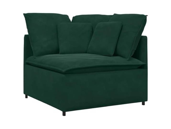 KTHLBRH Modulares Sofa aus Samt, dunkelgrün, 2 Abschnitte Gestell Metall, Füllung aus Schaumstoff, 200 x 100 x 64 cm, 6 große Kissen, 4 kleine Kissen