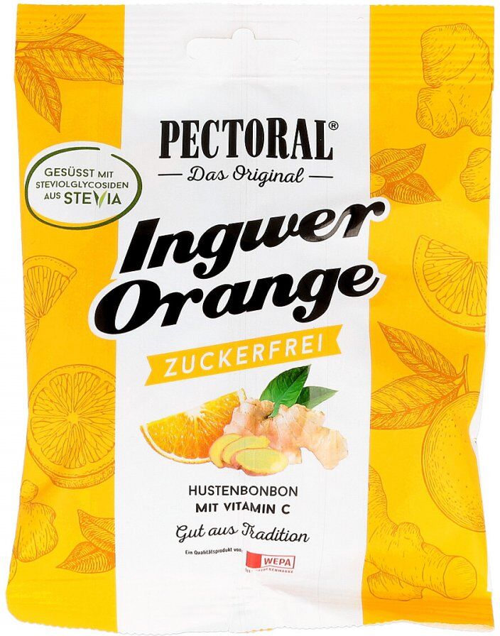 Pectoral Ingwer Orange Bonbons zuckerfrei