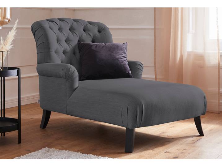 Loveseat HOME AFFAIRE Amiens Sessel Loungesessel , grau (dunkelgrau), B:93cm H:94cm T:144cm, Struktur fein (100% Polyester);Samtoptik (100% Polyester), Sessel, Loveseat, mit wunderschöner Knopfheftung im Rücken
