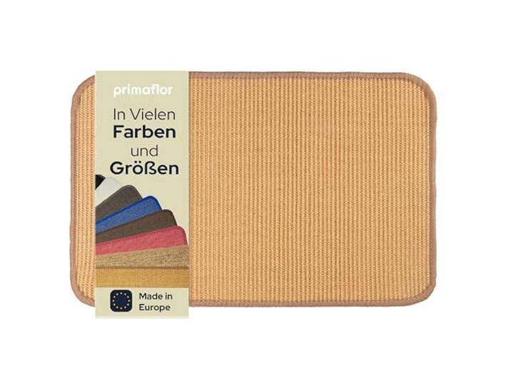 Primaflor Katzen-Kratzmatte - Natur, 50 x 50 cm, Rutschhemmende Sisalmatte für Krallenpflege, Robuster Kratzpad für Wand, Boden oder Kratzmöbel