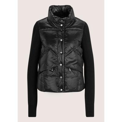 Kurzjacke MADELEINE "Steppjacke Sportive Übergangsjacke mit Strickärmeln", Damen, Gr. 46, schwarz, Obermaterial: 100% Polyamid PA., Modern, Jacken Kurzjacke, Strickärmel