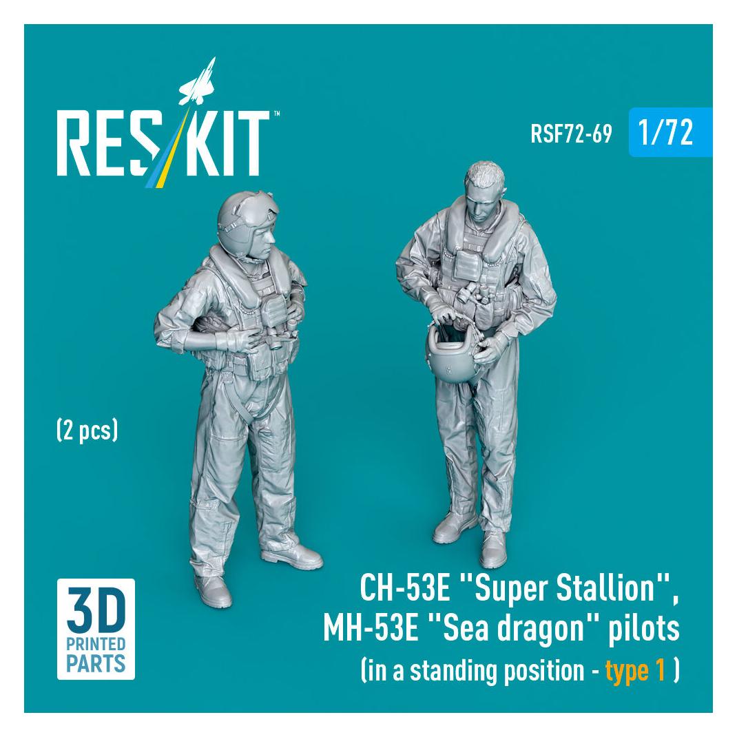 ResKit CH-53E Super Stallion, MH-53E Sea dragon pilots (in a standing position - type 1) (2 pcs) (3D Printe (RSF72-0069)