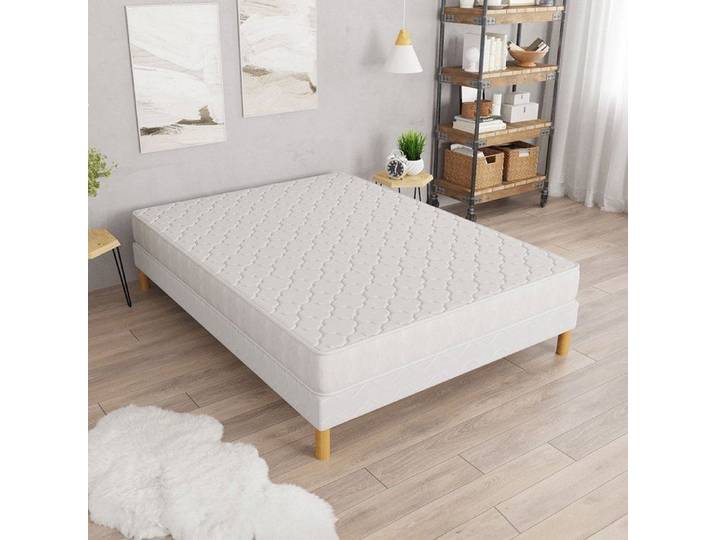 Matelas Confort+ 160x200 cm Hauteur 17cm Mousse Polyuréthane Hypoallergénique Confort équilibré