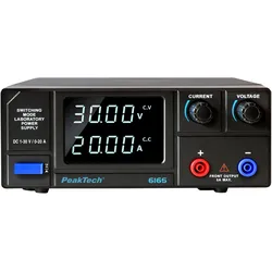 Peaktech Labornetzgerät P 6165, 1...30 V, 0...20 A, 600 W, Labornetzgerät, Schwarz