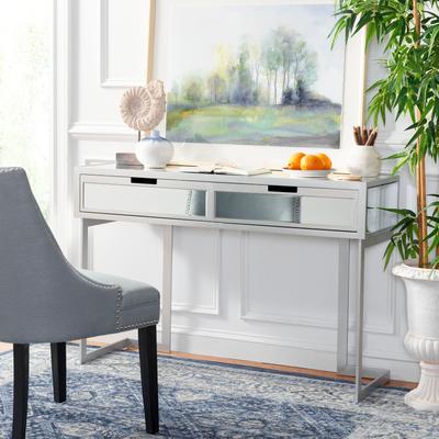 SAFAVIEH Enzo 15.8-Inch Mirrored Glass Drawer Desk, Silver and Mirror
