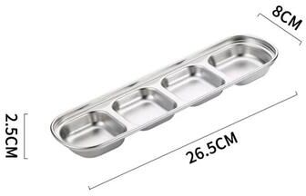Inspired Living Stainless Steel Divided Dip Bowls Reusable Condiment Tray For Sauces, Spices & BBQ 4