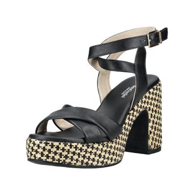 High-Heel-Sandalette NERO GIARDINI "Nero Giardini Sandalen Leder", Damen, Gr. 39, schwarz, Leder, Schuhe