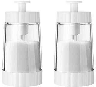 Uplifted Finds Transparent Seasoning Jars And Salt Pepper Condiment Containers For Kitchen And Barbecue 2 Pcs White
